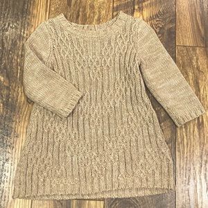 Old navy infant girl 6-12months tan cable-knit sweater dress